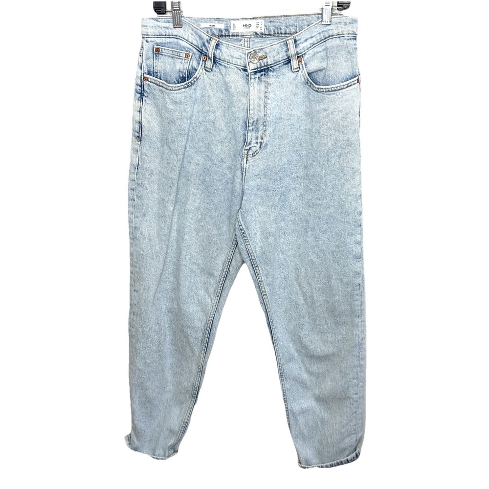 MNG Denim Mango Jeans Mom Light Stone Wash Women's Size 8high Waist Ankle Length